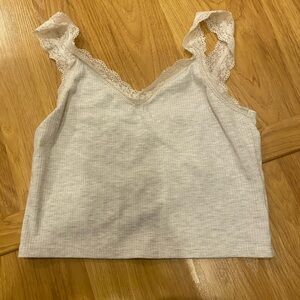 American Eagle Outfitters Ribbed Beige Top